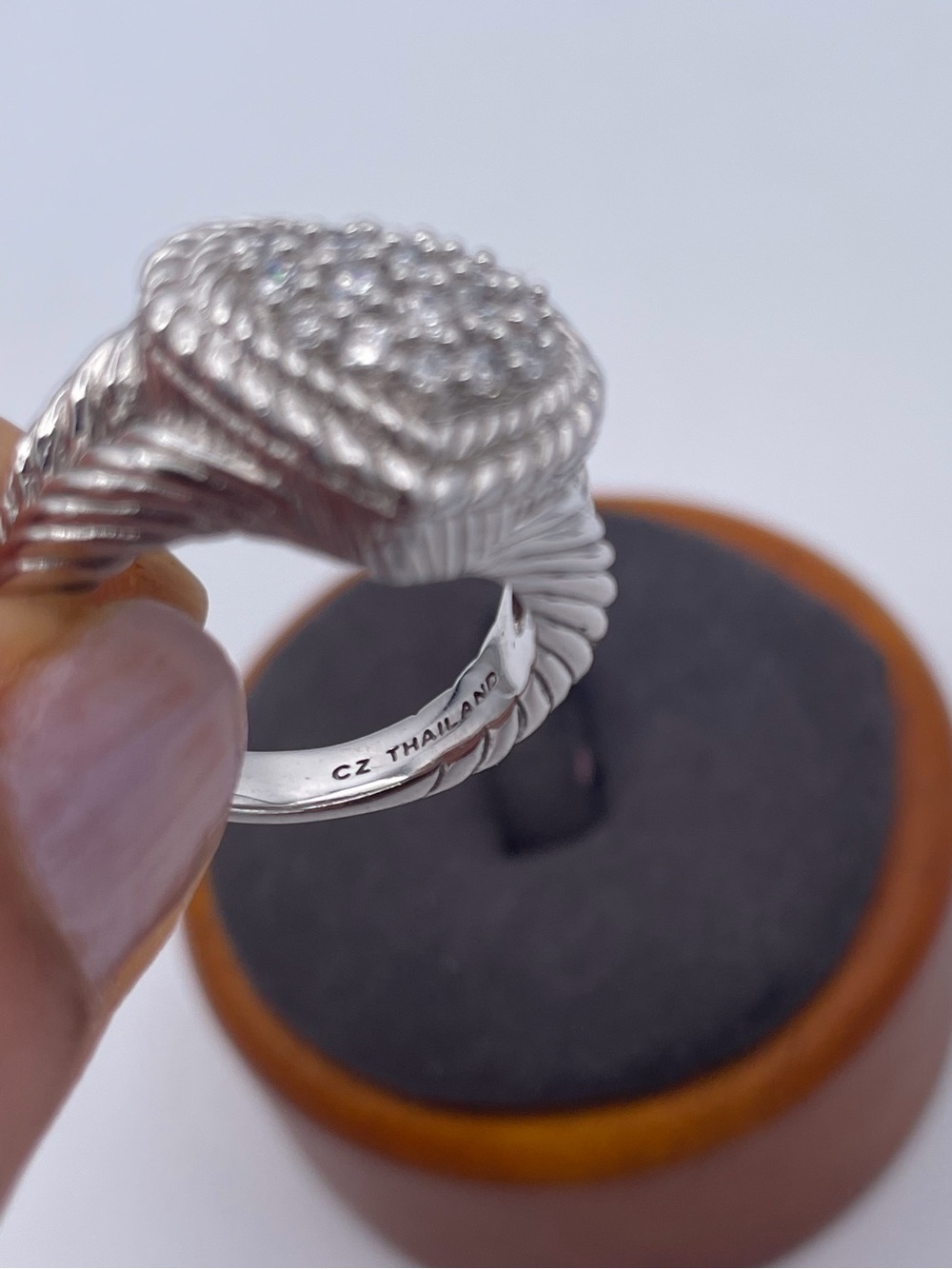 Judith Ripka Sterling Silver 925 CZ Pave Heart Ring Thailand QVC Era Size 7 - Picture 4 of 10